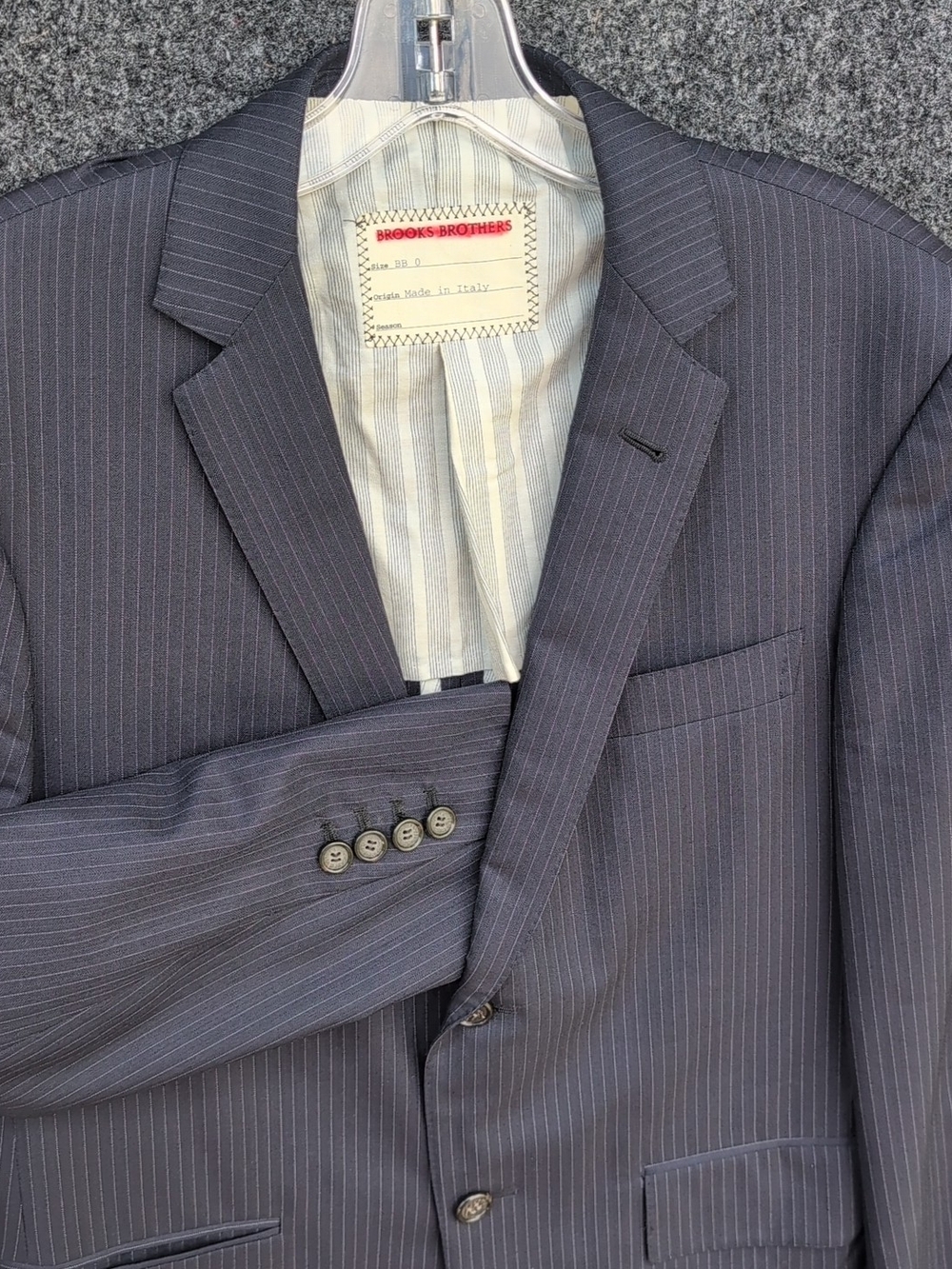Brooks Brothers Black Fleece Jacket BB 0 Blue Pinstriped Wool Thom Browne Italy